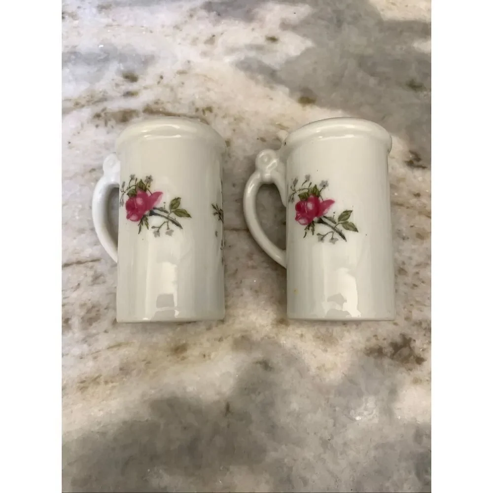 Roses Salt and Pepper Antique Shakers